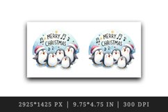 Watercolor cute penguin family Merry Christmas quote New Year winter print 20 oz tumbler skinny mug wrap clipart t-shirt sublimation printable design