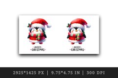 Watercolor cute penguin gifts Merry Christmas quote New Year winter print 20 oz tumbler skinny mug wrap clipart t-shirt sublimation printable design