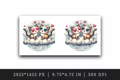 Watercolor cute playful cats hearts Purrfect love quote Valentine Day print 20 oz tumbler skinny mug wrap clipart t-shirt sublimation printable design