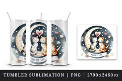 Watercolor cute playful cats hearts Purrfect love quote Valentine Day print 20 oz tumbler skinny mug wrap clipart t-shirt sublimation printable design