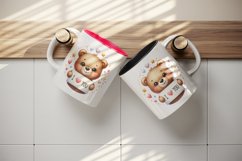 Watercolor cute plush bear sparkle hearts I Love You quote Valentine Day print tumbler skinny mug wrap clipart t-shirt sublimation printable design