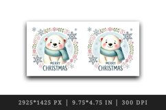 Watercolor cute polar bear snow quote Merry Christmas New Year winter print 20 oz tumbler skinny mug wrap clipart t-shirt sublimation printable design