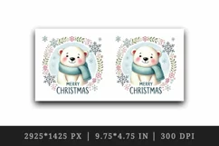 Watercolor cute polar bear snow quote Merry Christmas New Year winter print 20 oz tumbler skinny mug wrap clipart t-shirt sublimation printable design