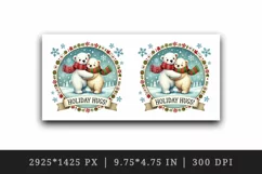 Watercolor cute polar bears hugging quote Merry Christmas New Year winter print tumbler skinny mug wrap clipart t-shirt sublimation printable design