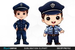 Watercolor Cute Police PNG Clipart Product Image 1