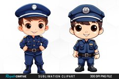 Watercolor Cute Police PNG Clipart Product Image 1