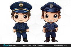 Watercolor Cute Police PNG Clipart Product Image 1