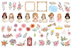 Watercolor Cute Princess Clipart png Product Image 2