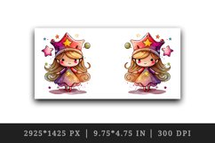 Watercolor princess mug, cup wrap sublimation design png Product Image 2
