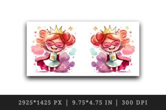 Watercolor princess mug, cup wrap sublimation design png Product Image 2