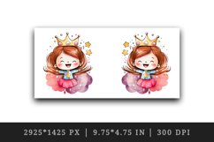 Watercolor princess mug, cup wrap sublimation design png Product Image 2