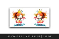 Watercolor princess mug, cup wrap sublimation design png Product Image 2