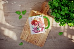 Watercolor princess mug, cup wrap sublimation design png Product Image 3