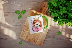 Watercolor princess mug, cup wrap sublimation design png Product Image 3