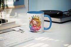 Watercolor princess mug, cup wrap sublimation design png Product Image 4