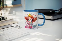 Watercolor princess mug, cup wrap sublimation design png Product Image 4