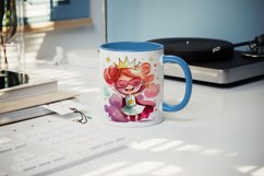 Watercolor princess mug, cup wrap sublimation design png Product Image 4