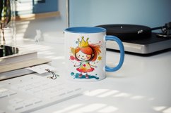 Watercolor princess mug, cup wrap sublimation design png Product Image 4