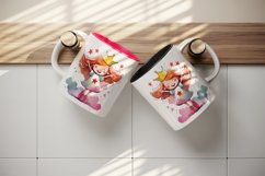 Watercolor princess mug, cup wrap sublimation design png Product Image 5