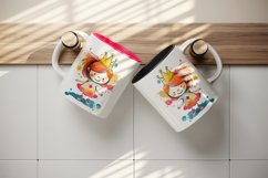 Watercolor princess mug, cup wrap sublimation design png Product Image 5