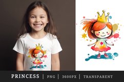 Watercolor princess t-shirt sublimation print designs bundle Product Image 2