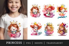 Watercolor princess t-shirt sublimation print designs bundle Product Image 1