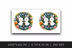 Watercolor cute rabbits carrot flowers Always Love you quote Valentine Day print tumbler skinny mug wrap clipart t-shirt sublimation printable design