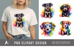Watercolor Cute Rainbow Dog Breed Clipart Product Image 1