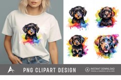 Watercolor Cute Rainbow Dog Breed Clipart Product Image 1