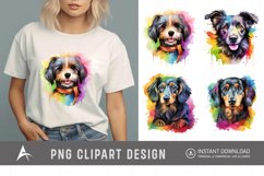 Watercolor Cute Rainbow Dog Breed Clipart Product Image 1