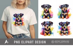 Watercolor Cute Rainbow Dog Breed Clipart Product Image 1