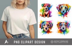 Watercolor Cute Rainbow Dog Breed Clipart Product Image 1