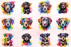 Watercolor Cute Rainbow Dog Breed Clipart Bundle Product Image 3