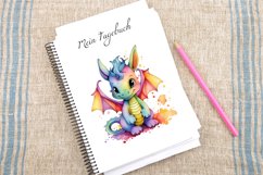 Watercolor Cute Rainbow Dragon Clipart Bundle Product Image 4
