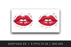 Watercolor cute red woman lips love 20 oz tumbler skinny mug wrap clipart t-shirt sublimation printable design
