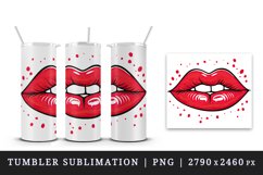 Watercolor cute red woman lips love 20 oz tumbler skinny mug wrap clipart t-shirt sublimation printable design