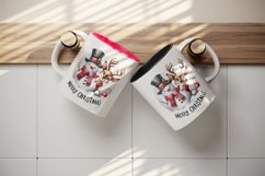 Watercolor cute reindeer and snowman Merry Christmas quote print 20 oz tumbler skinny mug wrap clipart t-shirt sublimation printable design