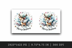 Watercolor cute reindeer angel smile snowflakes Merry Christmas quote print 20 oz tumbler skinny mug wrap clipart t-shirt sublimation printable design