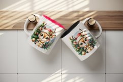 Watercolor cute reindeer big sparkling eyes Christmas tree gift box print 20 oz tumbler skinny mug wrap clipart t-shirt sublimation printable design