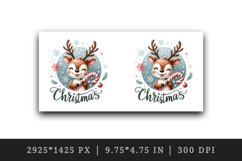 Watercolor cute reindeer candy cane snowflakes Christmas quote print 20 oz tumbler skinny mug wrap clipart t-shirt sublimation printable design