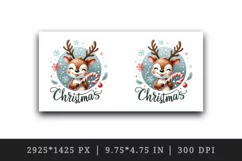 Watercolor cute reindeer candy cane snowflakes Christmas quote print 20 oz tumbler skinny mug wrap clipart t-shirt sublimation printable design