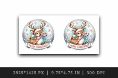 Watercolor cute reindeer candy cane snowflakes Merry Christmas quote print 20 oz tumbler skinny mug wrap clipart t-shirt sublimation printable design
