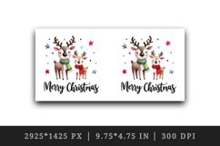 Watercolor cute reindeer colorful scarves stars Merry Christmas quote print 20 oz tumbler skinny mug wrap clipart t-shirt sublimation printable design