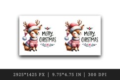Watercolor cute reindeer cozy sweater Merry Christmas quote print 20 oz tumbler skinny mug wrap clipart t-shirt sublimation printable design