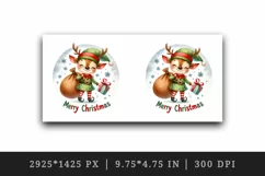 Watercolor cute reindeer elf sack of gifts Merry Christmas quote print 20 oz tumbler skinny mug wrap clipart t-shirt sublimation printable design