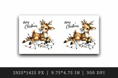 Watercolor cute reindeer entangled in lights Merry Christmas quote print 20 oz tumbler skinny mug wrap clipart t-shirt sublimation printable design