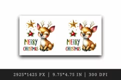 Watercolor cute reindeer gazing at star Merry Christmas quote print 20 oz tumbler skinny mug wrap clipart t-shirt sublimation printable design