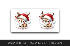 Watercolor cute reindeer hat scarf snowflakes Merry Christmas quote print 20 oz tumbler skinny mug wrap clipart t-shirt sublimation printable design