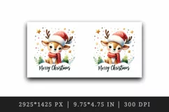 Watercolor cute reindeer hat scarf stars Merry Christmas quote print 20 oz tumbler skinny mug wrap clipart t-shirt sublimation printable design