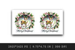 Watercolor cute reindeer lights quote Merry Christmas New Year winter print 20 oz tumbler skinny mug wrap clipart t-shirt sublimation printable design